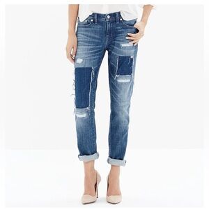 Madewell Slim Boyjean Patched Up Edition Springfield Wash Size 26